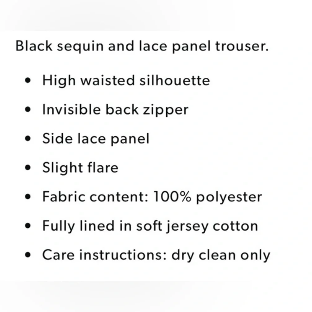 Cynthia Rowley Black Sequin & Lace Flared Leg Pants 4 - Picture 8 of 13